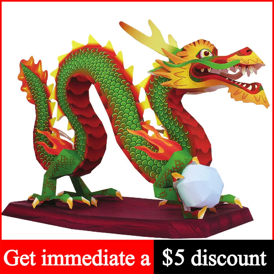Art Craft Cardboard - Naga Cina Loong buatan tangan Origami
